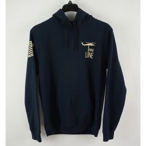 Nine Line Men's Large Blue In the Halls of Valhalla Viking Skull Military Hoodie
